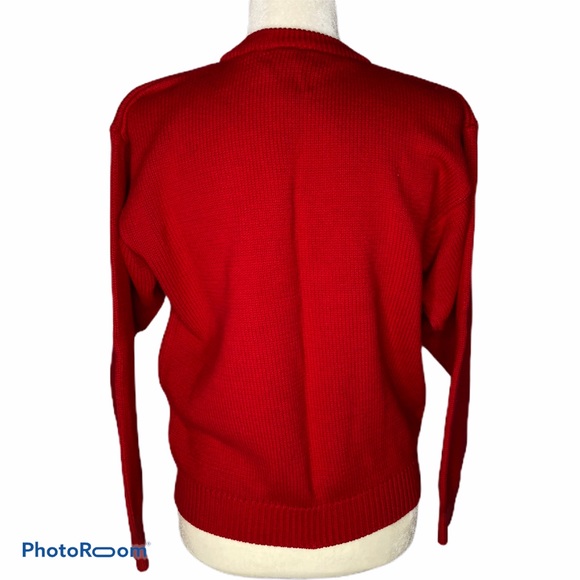 Essential Elements Red Cable Knit Cotton Sweater - Picture 4 of 8